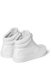 weiße hohe Sneakers aus Leder von Jimmy Choo