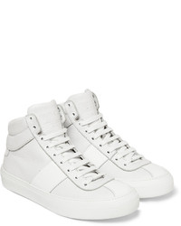 weiße hohe Sneakers aus Leder von Jimmy Choo