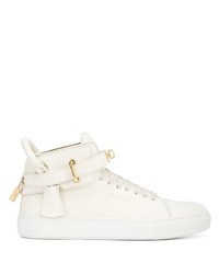 weiße hohe Sneakers aus Leder von Buscemi