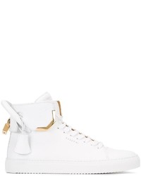 weiße hohe Sneakers aus Leder von Buscemi