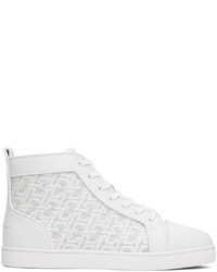 weiße hohe Sneakers aus Leder von Christian Louboutin
