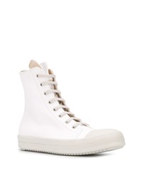 weiße hohe Sneakers aus Leder von Rick Owens DRKSHDW