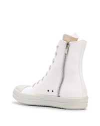 weiße hohe Sneakers aus Leder von Rick Owens DRKSHDW