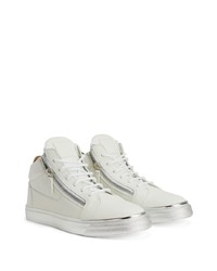 weiße hohe Sneakers aus Leder von Giuseppe Zanotti