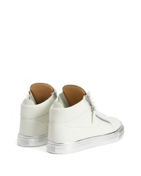 weiße hohe Sneakers aus Leder von Giuseppe Zanotti