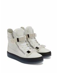 weiße hohe Sneakers aus Leder von Giuseppe Zanotti