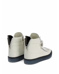 weiße hohe Sneakers aus Leder von Giuseppe Zanotti