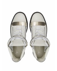 weiße hohe Sneakers aus Leder von Giuseppe Zanotti