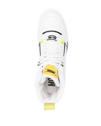 weiße hohe Sneakers aus Leder von Moschino