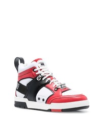 weiße hohe Sneakers aus Leder von Moschino