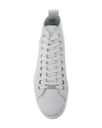weiße hohe Sneakers aus Leder von Jimmy Choo