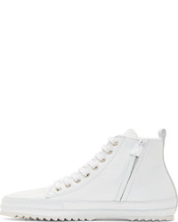 weiße hohe Sneakers aus Leder von CNC Costume National