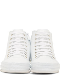 weiße hohe Sneakers aus Leder von CNC Costume National