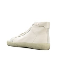 weiße hohe Sneakers aus Leder von Saint Laurent