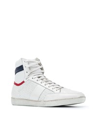 weiße hohe Sneakers aus Leder von Saint Laurent