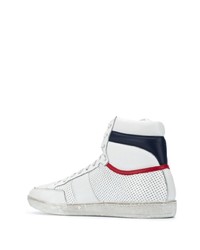 weiße hohe Sneakers aus Leder von Saint Laurent