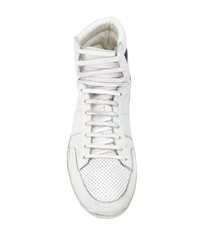 weiße hohe Sneakers aus Leder von Saint Laurent