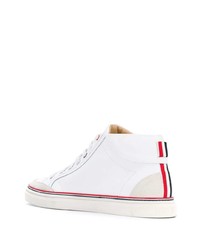 weiße hohe Sneakers aus Leder von Thom Browne