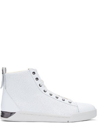 weiße hohe Sneakers aus Leder von Diesel