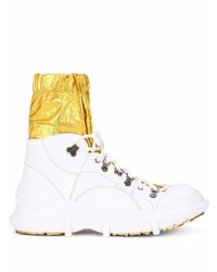 weiße hohe Sneakers aus Leder von Dolce & Gabbana