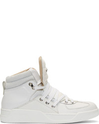 weiße hohe Sneakers aus Leder von Dolce & Gabbana