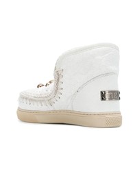 weiße hohe Sneakers aus Leder von Mou