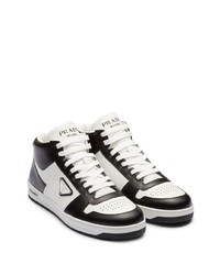 weiße hohe Sneakers aus Leder von Prada