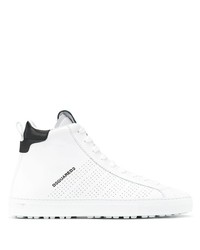 weiße hohe Sneakers aus Leder von DSQUARED2