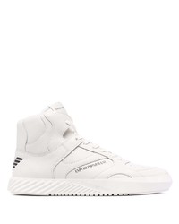 weiße hohe Sneakers aus Leder von Ea7 Emporio Armani