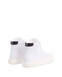 weiße hohe Sneakers aus Leder von Giuseppe Zanotti