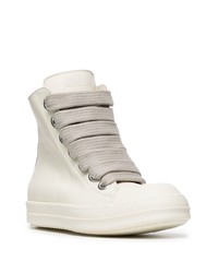 weiße hohe Sneakers aus Leder von Rick Owens