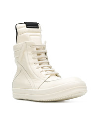 weiße hohe Sneakers aus Leder von Rick Owens