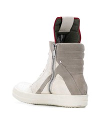 weiße hohe Sneakers aus Leder von Rick Owens