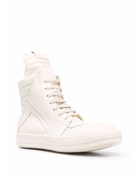 weiße hohe Sneakers aus Leder von Rick Owens