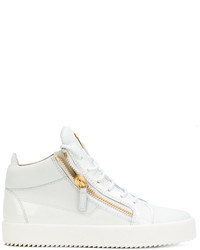 weiße hohe Sneakers aus Leder von Giuseppe Zanotti Design