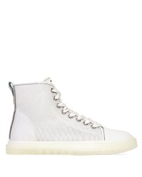 weiße hohe Sneakers aus Leder von Giuseppe Zanotti