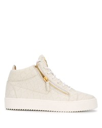 weiße hohe Sneakers aus Leder von Giuseppe Zanotti