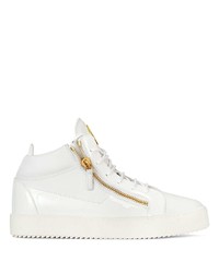 weiße hohe Sneakers aus Leder von Giuseppe Zanotti