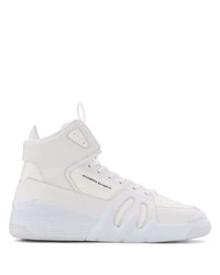 weiße hohe Sneakers aus Leder von Giuseppe Zanotti