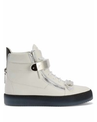 weiße hohe Sneakers aus Leder von Giuseppe Zanotti