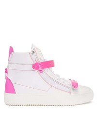 weiße hohe Sneakers aus Leder von Giuseppe Zanotti