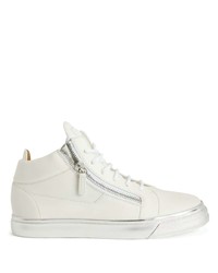 weiße hohe Sneakers aus Leder von Giuseppe Zanotti