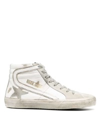 weiße hohe Sneakers aus Leder von Golden Goose
