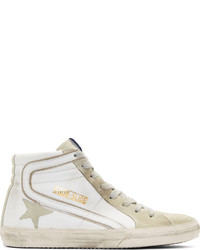 weiße hohe Sneakers aus Leder von Golden Goose