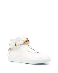 weiße hohe Sneakers aus Leder von Buscemi