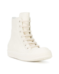 weiße hohe Sneakers aus Leder von Rick Owens