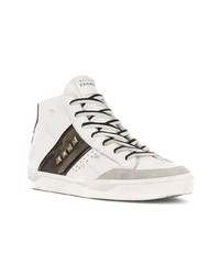 weiße hohe Sneakers aus Leder von Leather Crown