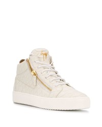 weiße hohe Sneakers aus Leder von Giuseppe Zanotti