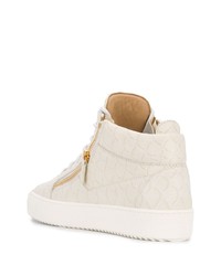 weiße hohe Sneakers aus Leder von Giuseppe Zanotti