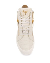 weiße hohe Sneakers aus Leder von Giuseppe Zanotti